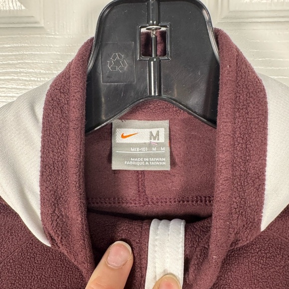 Nike Chocolate Brown‎ and White Fleece Athletic Jacket - Picture 3 of 7